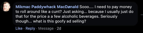 it's always the real winners in life who use made-up names and brag about being lightweight alcoholics
