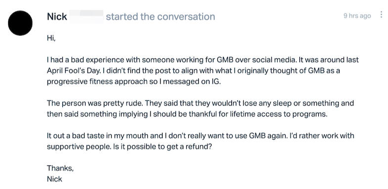 nick wants a refund for a program he bought years ago because he's still upset about an april fools joke five months ago